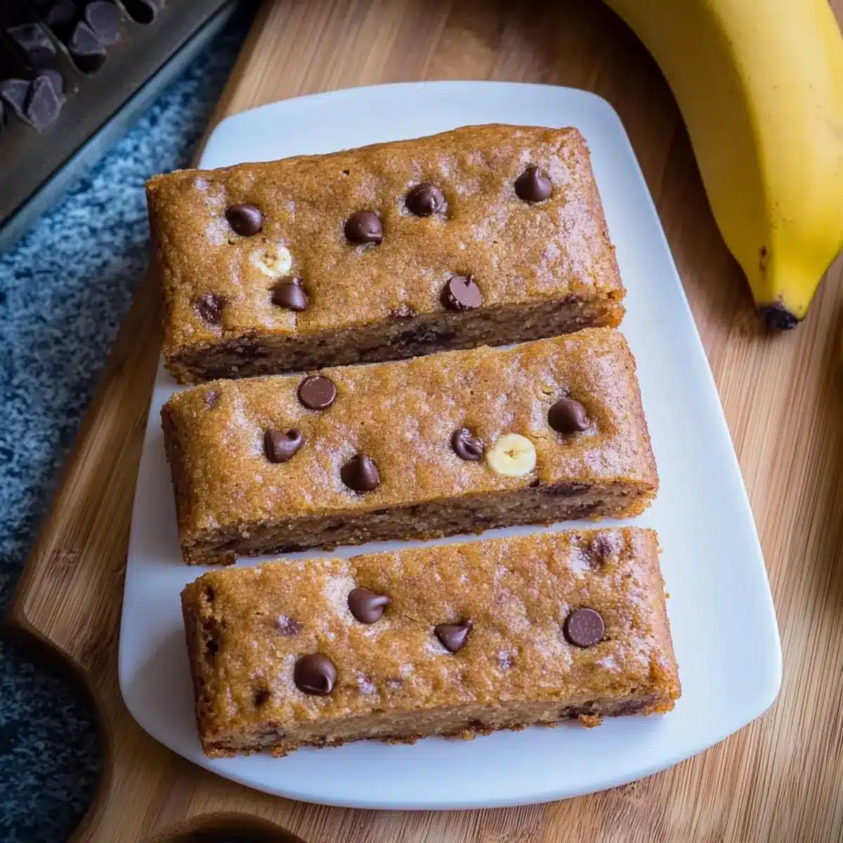 Chocolate Chip Banana Bread Bars