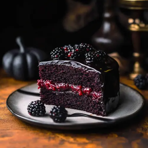 Black Velvet Halloween Cake
