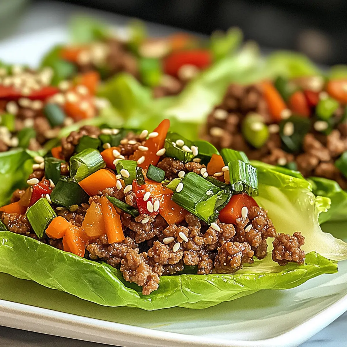 Asian-Style Ground Beef Lettuce Wraps