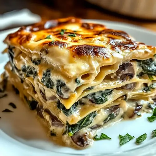 Creamy Spinach Mushroom Lasagna