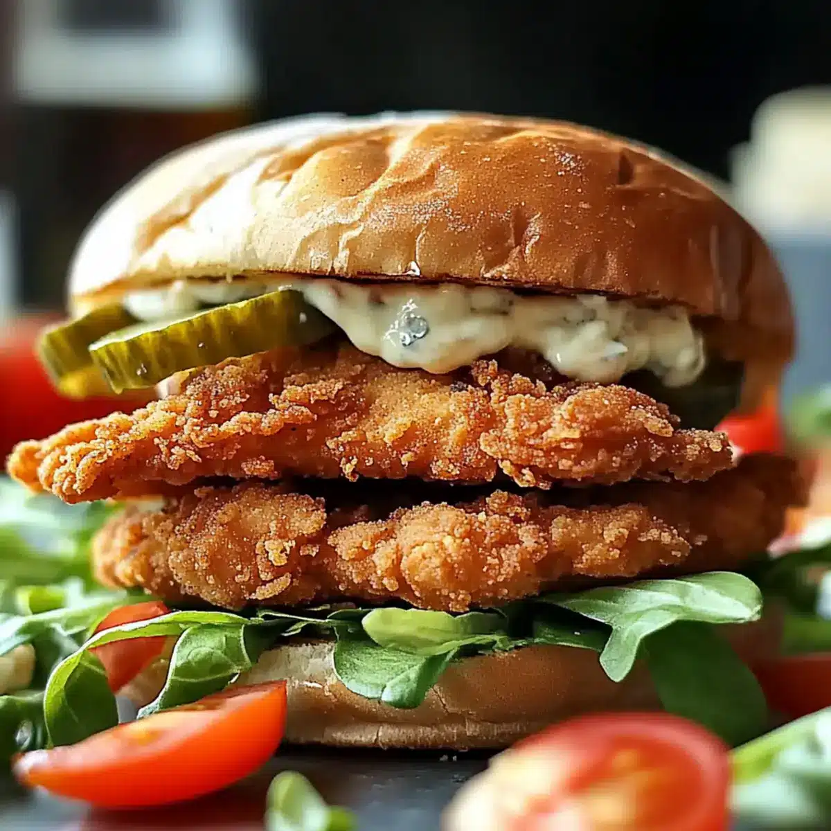 Cajun Crispy Chicken Sandwich with Garlic Aioli